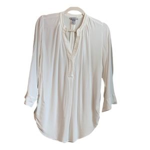 H&M Ivory Long Sleeve Rayon Loose Fit Blouse Size 4